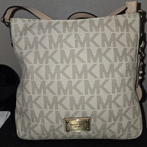 Michael Kors Beige Monogram Crossbody Bag